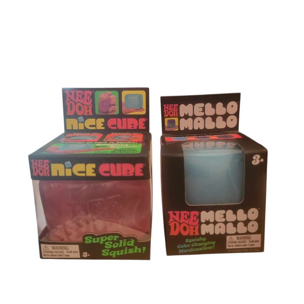NeeDoh Fidget Toy Set Kids OS Pink Blue New Nice Cube Mello Mallo Schylling